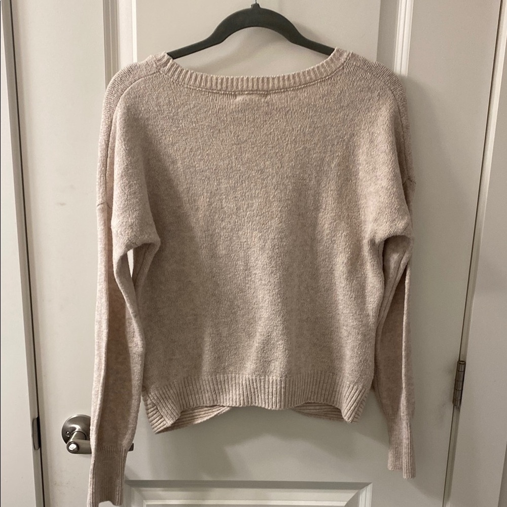 Yes Lola-Cozy Cream Crew Neck Sweater with Modern Twist - Picture 6 of 9